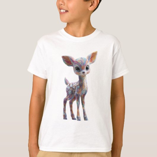 Regenboog Psychedelisch Hert Jong Kinderen T-shirt (Voorkant)