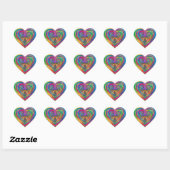 Regenboog Psychedelisch Maak Je Eigen Sjabloon Hart Sticker (Vel)