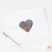 Regenboog Psychedelisch Maak Je Eigen Sjabloon Hart Sticker (Envelop)