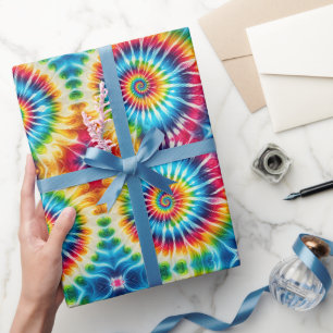 Regenboog Psychedelisch Tie Dye Inpakpapier