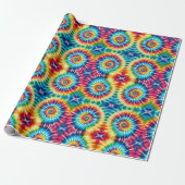 Regenboog Psychedelisch Tie Dye Inpakpapier (Uitgerold)