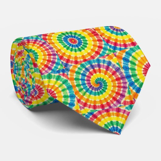 Regenboog Psychedelische Tie Dye Herenstropdas Stropdas (Opgerold)