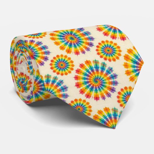 Regenboog Psychedelische Tie Dye Herenstropdas Stropdas (Opgerold)