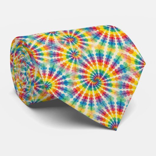 Regenboog Psychedelische Tie Dye Herenstropdas Stropdas (Opgerold)
