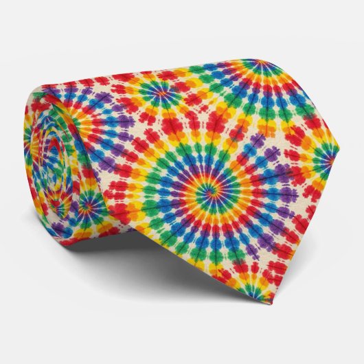 Regenboog Psychedelische Tie Dye Herenstropdas Stropdas (Opgerold)