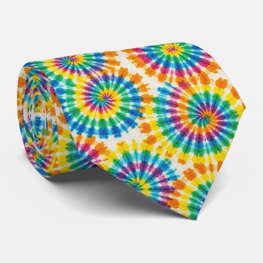 Regenboog Psychedelische Tie Dye Herenstropdas Stropdas (Opgerold)