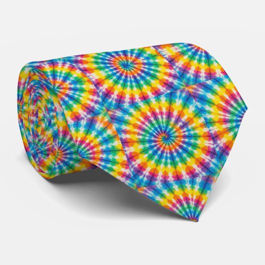 Regenboog Psychedelische Tie Dye Herenstropdas Stropdas (Opgerold)