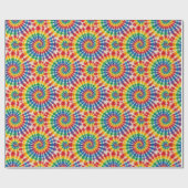 Regenboog Psychedelische Tie Dye Inpakpapier (Vlak)