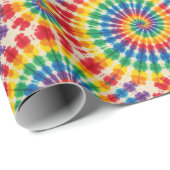 Regenboog Psychedelische Tie Dye Inpakpapier (Rol Hoek)