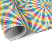 Regenboog Psychedelische Tie Dye Inpakpapier (Rol Hoek)