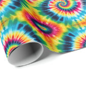 Regenboog Psychedelische Tie Dye Inpakpapier (Rol Hoek)