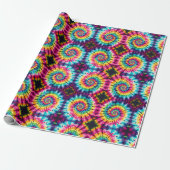 Regenboog Psychedelische Tie Dye Inpakpapier (Uitgerold)
