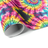 Regenboog Psychedelische Tie Dye Inpakpapier (Rol Hoek)