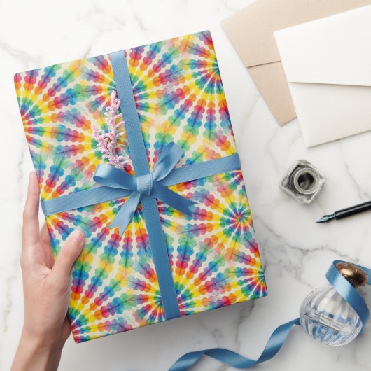 Regenboog Psychedelische Tie Dye Inpakpapier (Geschenken)