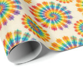 Regenboog Psychedelische Tie Dye Inpakpapier (Rol Hoek)