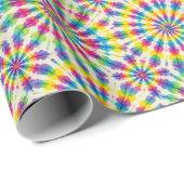 Regenboog Psychedelische Tie Dye Inpakpapier (Rol Hoek)