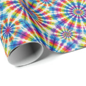 Regenboog Psychedelische Tie Dye Inpakpapier (Rol Hoek)