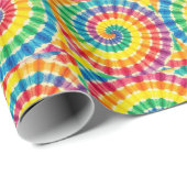 Regenboog Psychedelische Tie Dye Inpakpapier (Rol Hoek)
