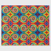Regenboog Psychedelische Tie Dye Inpakpapier (Vlak)