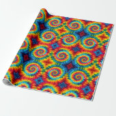 Regenboog Psychedelische Tie Dye Inpakpapier (Uitgerold)
