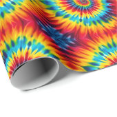 Regenboog Psychedelische Tie Dye Inpakpapier (Rol Hoek)