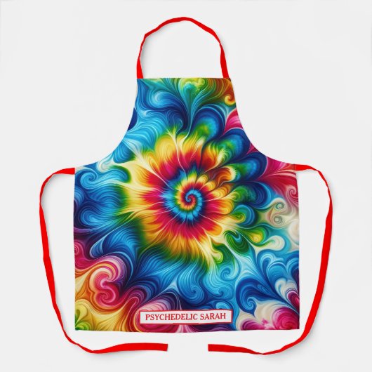Regenboog Psychedelische Tie-Dye Schort (Voorkant)