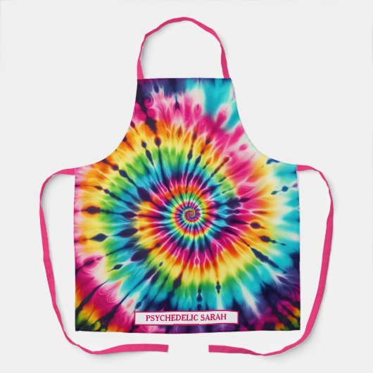 Regenboog Psychedelische Tie-Dye Schort (Voorkant)