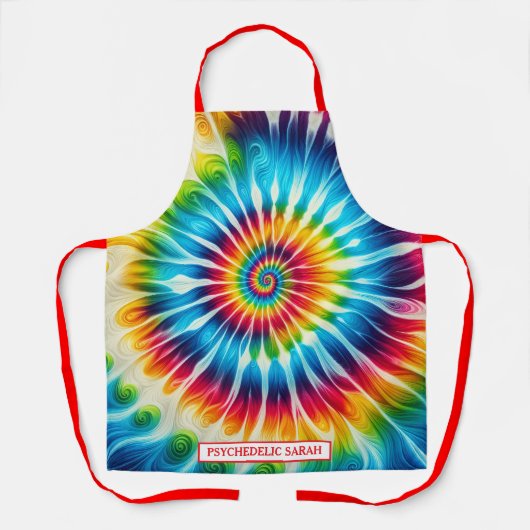 Regenboog Psychedelische Tie-Dye Schort (Voorkant)