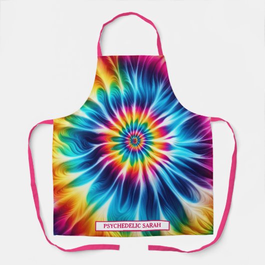 Regenboog Psychedelische Tie-Dye Schort (Voorkant)