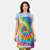 Regenboog Psychedelische Tie-Dye Schort (Gedragen)