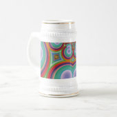 Regenboog Psychodelische Optische Abstracte Kunst Bierpul (Voorkant links)