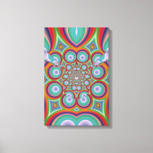 Regenboog Psychodelische Optische Abstracte Kunst Canvas Afdruk