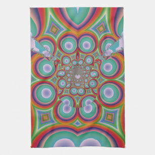 Regenboog Psychodelische Optische Abstracte Kunst Theedoek