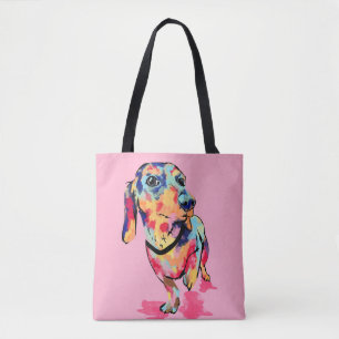 Regenboog Pup Tote Bag