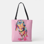 Regenboog Pup Tote Bag (Achterkant)