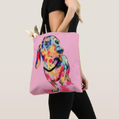 Regenboog Pup Tote Bag (Dichtbij)