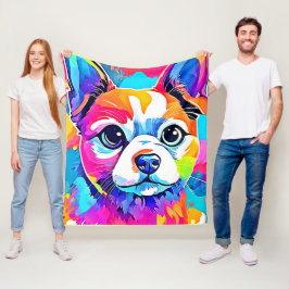 Regenboog Puppies Kunstwerk Ontwerp Fleece Deken