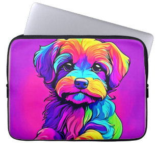 Regenboog Puppych Kunstwerk Laptop Sleeve