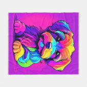 Regenboog Puppychilderij Fleece Deken (Voorkant (Horizontaal))