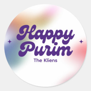 Regenboog Purim Label