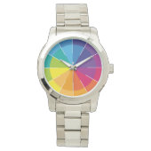 Regenboog Puristisch en helder Horloge (Voorkant)