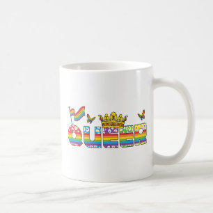 Regenboog Queer Crown met Vlag en Vlinders Koffiemok