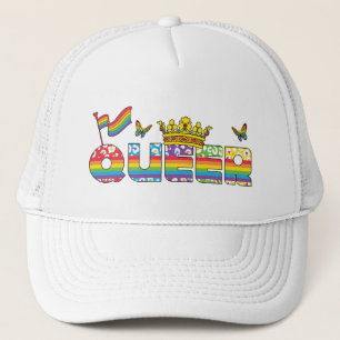 Regenboog Queer Crown met Vlag en Vlinders Trucker Pet