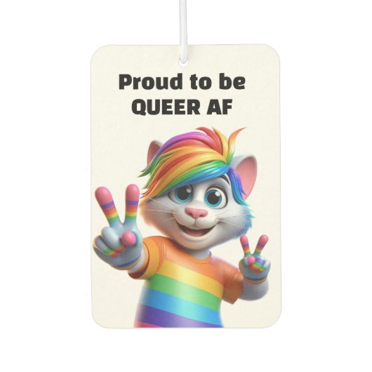 Regenboog Queere Kat Luchtverfrisser (Voorkant)