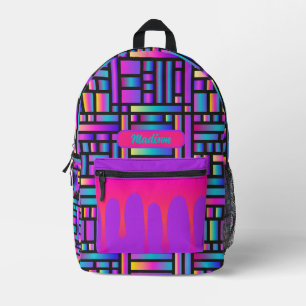 Regenboog Raster Glow Gepersonaliseerde Drip Zaked Bedrukte Rugzak