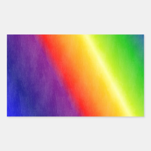 Regenboog Rechthoekige Sticker (Voorkant)
