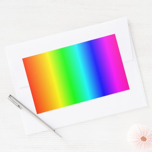 Regenboog Rechthoekige Sticker (Envelop)