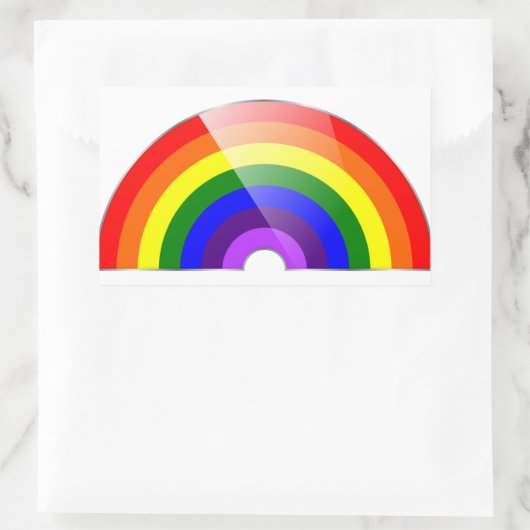Regenboog Rechthoekige Sticker (Tas)
