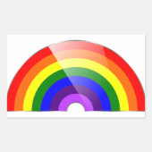 Regenboog Rechthoekige Sticker (Voorkant)