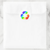 Regenboog Recyclen teken Ronde Sticker (Tas)
